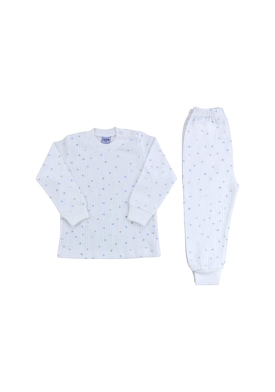 Sebi Bebe Nokta Çiçek Pijama Takım 9154 Beyaz