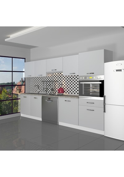 Decoraktiv Elite 280 Ankastre Boy Dolaplı Mdf Hazır Mutfak Dolabı - Tezgah Dahil - Buz Gri Açık Gri Decoraktiv Elite 280 Ankastre Boy Dolaplı Mdf Hazır Mutfak Dolabı - Tezgah Dahil - Buz Gri Açık Gri