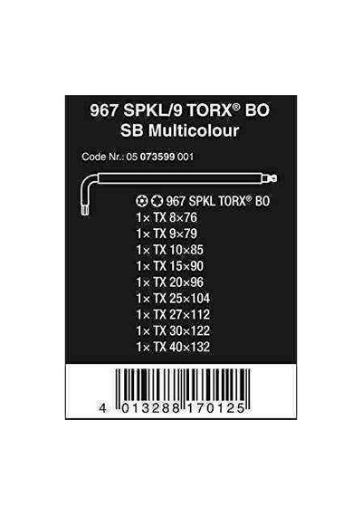 Wera 967 Spkl-9 Sb Tork Bo Alyan Seti 05073599001 N11.11323
