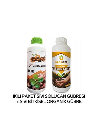 1 L Organik Sıvı Solucan Gübresi + 1 L Organik Sıvı Bitkisel Menşeli Gübre