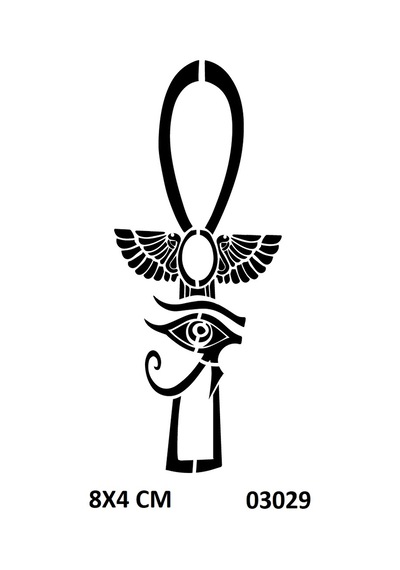 Airbrush Tattoo Horus Gözleri Ve Kanat Yapışkanlı Stencil Süsleme Ve Boyama Kalıbı
