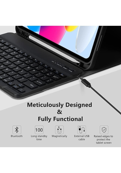 Xiaomi Redmi Pad 2 11inç 2025 Kılıf Kablosuz Klavyeli Case Mobax Türkçe Klavye Kapaklı Kılıf