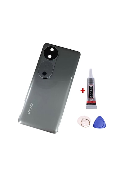 Vivo V40 Siyah Arka Kapak Batarya Kapağı Pil Kapağı Yapışkan Ve Sökme Aparatıyla Beraber Full Set Siyah