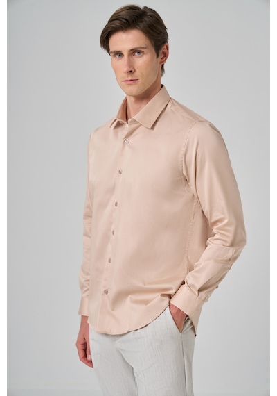 Morven Erkek Bej Dynamic Fit Sert Yaka Gömlek 26mc004005653 Bej