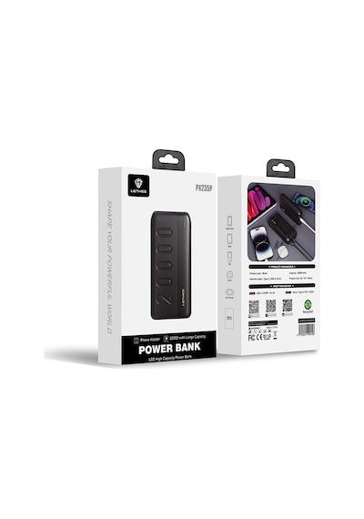 Lenyes PX235P 10 W 20000 mAh Led Işık Göstergeli Taşınabilir Powerbank Siyah