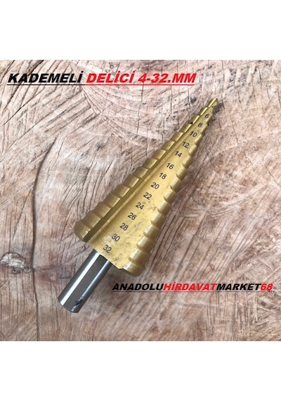 Kademeli Uç 4-32 MM Çelik Metal Delici Uç Ahşap Delme Ucu