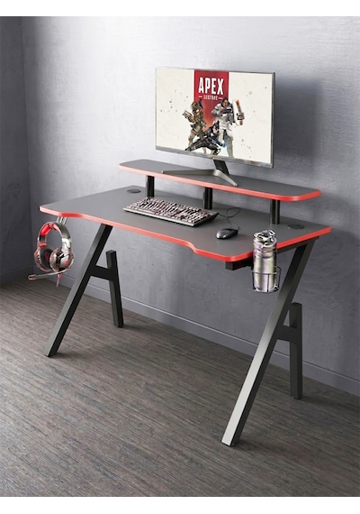 Steewart Raflı Oyuncu Masası 103x50 - Antrasit