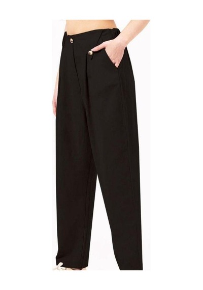 Zekids Kız Çocuk Beli Lastikli Siyah Havuç Pantolon-13945-siyah Siyah