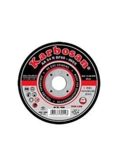 Karbosan Paslanmaz Çelik Inox İnce Kesme Disk T41 Düz 115x1,0x22,23 Mm Aa 54 R Bf80 25 Adet