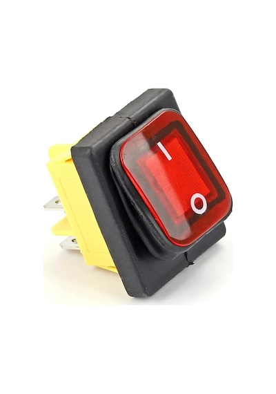 30A 250V On-Off Anahtar Yüksek Akım Kcd4 4 Pin Buton IP67 Su Geçirmez Led Işıklı Rocker Switch
