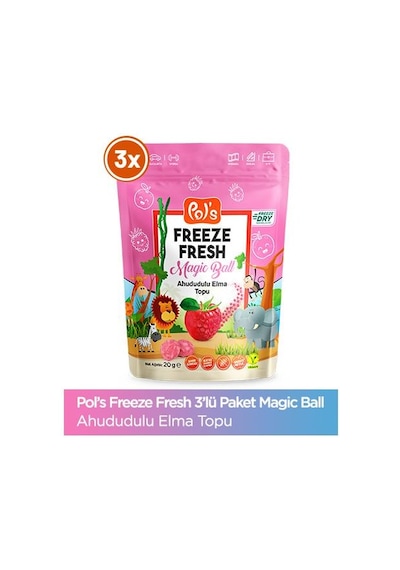 Pol's Freeze Fresh Magic Ball Ahududulu Elma 20 G X 3 Adet 20 G