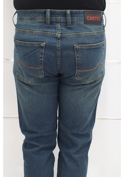 Denim Cartel Dmctekstil Erkek Yeşil Yüksek Bel Rahat Kesim Boru Paça Jean Pantolon Yeşil