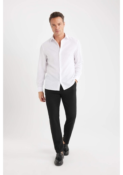 DeFacto Modern Fit Polo Yaka Dokulu Esnek Kumaş Uzun Kollu Gömlek D7246AX25SPWT34 DeFacto Modern Fit Polo Yaka Dokulu Esnek Kumaş Uzun Kollu Gömlek D7246AX25SPWT34