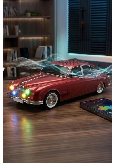 Torima Bluetooth Hoparlör Retro Araba Ws-596 Kırmızı Araç Model Ses Cihazı Taşınabilir Alet