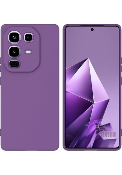 Infinix Note 50 Pro Uyumlu Silikon Kılıf - Kamera Korumalı Esnek Pastel Renk Kapak - Mor
