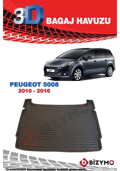 Peugeot 5008 2010-2016 3D Bagaj Havuzu Bizymo Peugeot 5008 2010-2016 3D Bagaj Havuzu Bizymo