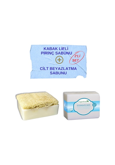 2'li Set Doğal Kabak Lifli Pirinç Sabunu Ve Cilt Beyazlatma Sabunu Diğer