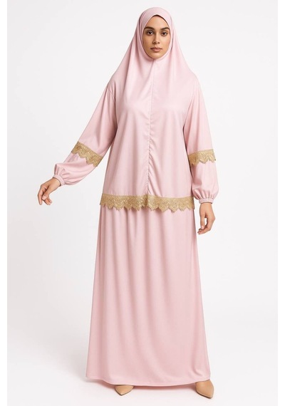 Aldaıyr Namaz Kıyafetleri 2 Parça Acık Pembe