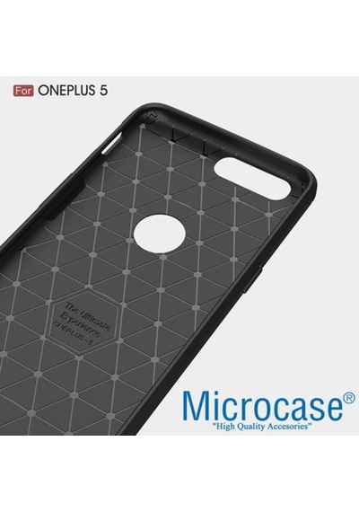 Microcase Oneplus 5 Brushed Carbon Fiber Silikon Tpu Kilif + Cam 283031151 - Seçenek / Cam Koruma-Cam Istiyorum