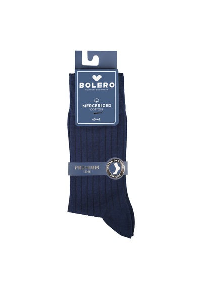 Bolero E50 Premium Erkek Dikişsiz Merserize Pamuk Çorap Lacivert