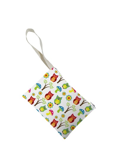 Unisex Baykuş Desenli Portföy Clutch Çanta Çok Renkli