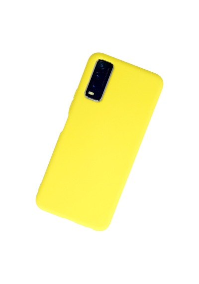 Vivo Y11s Uyumlu Kılıf Nano İçi Kadife Silikon - Sarı