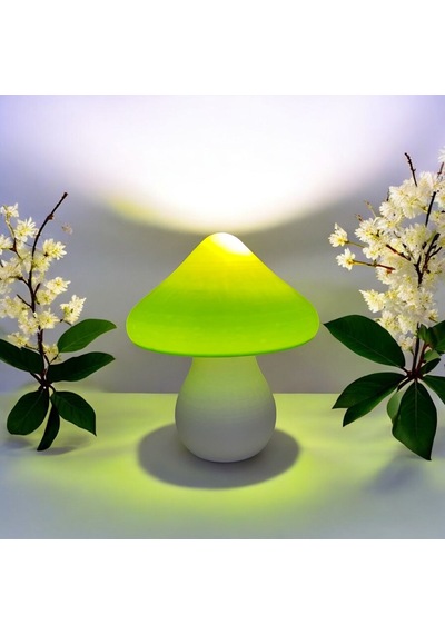 Led Mantar Gece Lambası Pilli, Renkli Ve Dekoratif Işık Yeşil