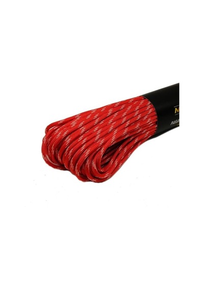 Polyester Paracord İp 4 Mm Kırmızı Beyaz Desen 30 Metre Açık Kırmızı