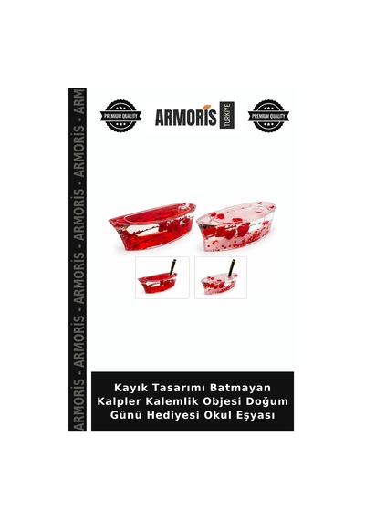 Kayık Tasarımı Batmayan Kalpler Kalemlik Objesi Doğum Günü Hediyesi Okul Eşyası Çok Renkli