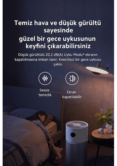 Xiaomş 125m² Geniş Alan Etkili Akıllı Hava Temizleme Makinesi Koku Duman Ve Tüy Giderici + Nemlendirici Beyaz