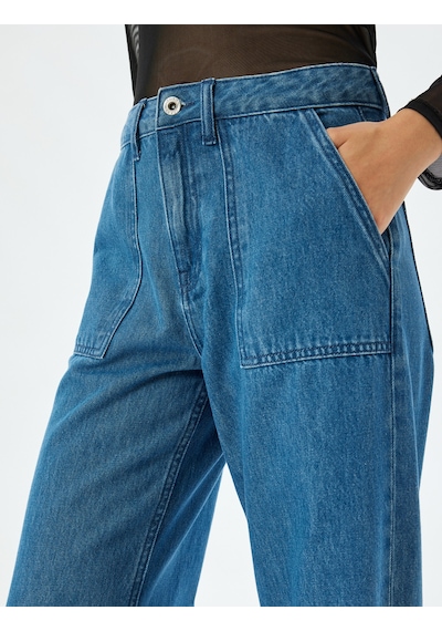 Koton Geniş Paça Kot Pantolon Cep Detaylı Normal Bel Kesik Paça Pamuklu - Wide Leg Jeans Orta İndigo 5wal40074md Indigo İndigo Koton Geniş Paça Kot Pantolon Cep Detaylı Normal Bel Kesik Paça Pamuklu - Wide Leg Jeans Orta İndigo 5wal40074md Indigo İndigo