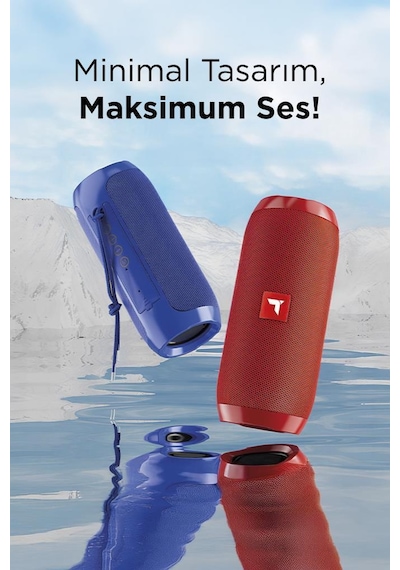 Torima D47 Kırmızı Bluetooth Hoparlör Kablosuz Taşınabilir Ses Bombası Tws, Usb, Tf Kart, 1200 Mah