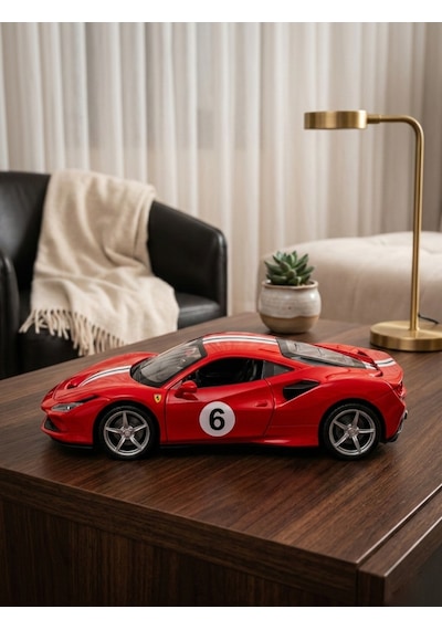 Ferrari Temalı Sport Araba Açılabilir Kapılı Dayanıklı 12 cm Oyuncak Araba Kırmızı