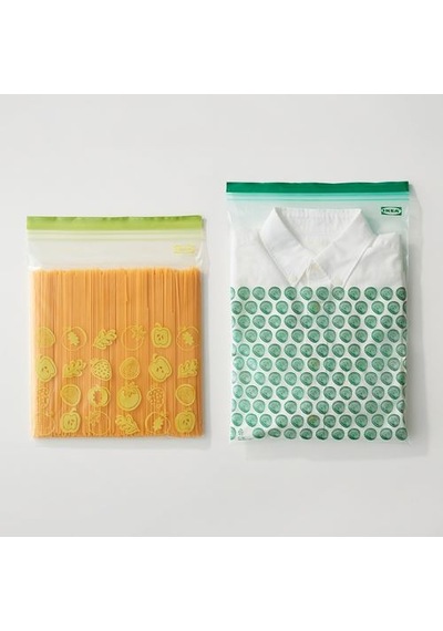 Ikea Istad Kilitlenebilir Buzdolabı Poşeti, Yeşil, 6 Lt Ve 4,5 Lt, 30 Adet