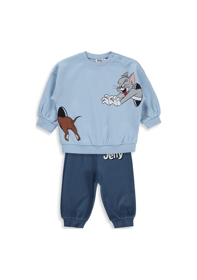Civil Baby Tom And Jerry Baskılı 3-18 Ay Takım - Mavi