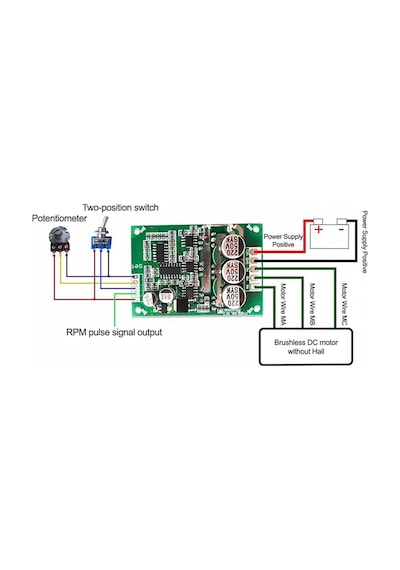 Dc 12v 36v 15a 500w Fırçasız Motor Sürücü Soğutucu Pwm Bldc Hız Kontrol Kartı İleri Geri Yön