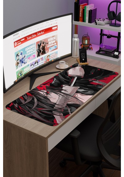 Dororo Anime V4 - 90x40 Xxl Gaming Kauçuk Kaymaz Taban Mouse Pad Fare Altlığı