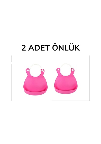 Biishe Çocuk Bebek Mama Önlüğü Dökülme Engelleyici Bükülebilir Pembe