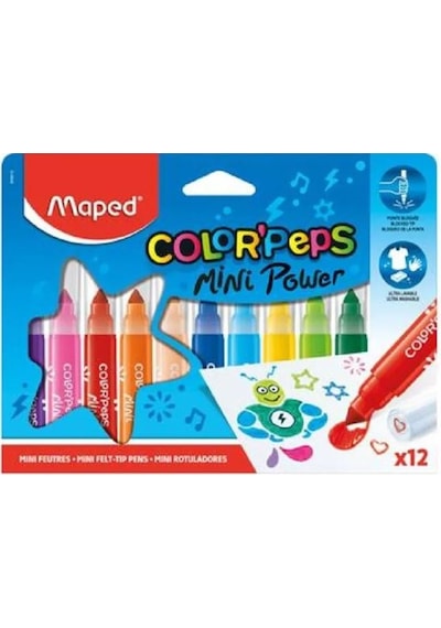 Maped Color Peps Mini Jumbo Keçeli Kalem 12 Renk N 846612