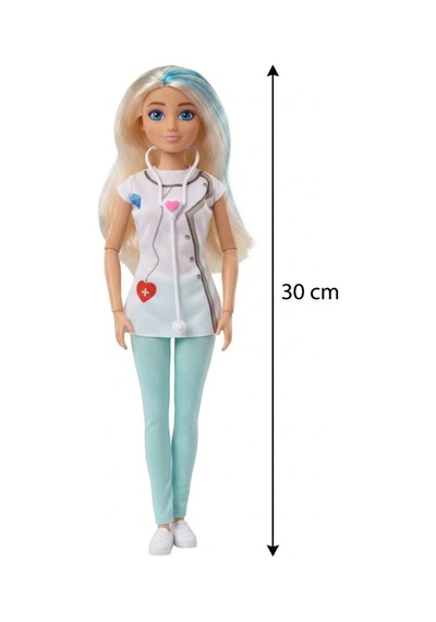Doktor Bebeğim Sağlık Seti - Hareketli Eklemli 30 Cm Bebek Ve Medikal Ekipmanlar Oyuncak Bebek