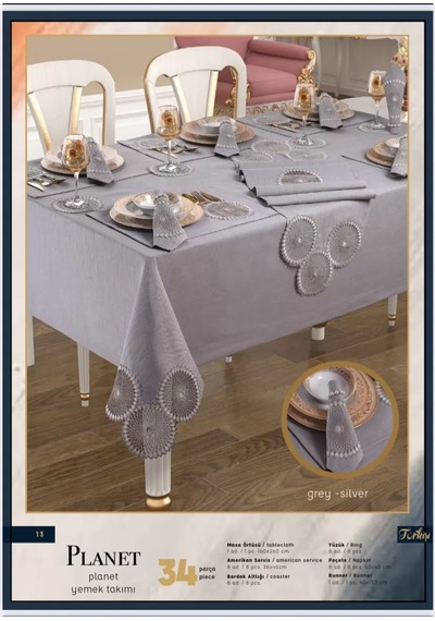 Planet Amerikan Servisli Gri-silver 8 Kişilik 34 Parça Modern Masa Takımı Çok Renkli Planet Amerikan Servisli Gri-silver 8 Kişilik 34 Parça Modern Masa Takımı Çok Renkli