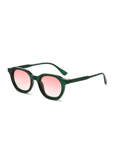 Grovela Yeşil Çerçeve Pembe Cam Vintage & Retro Unisex Güneş Gözlüğü