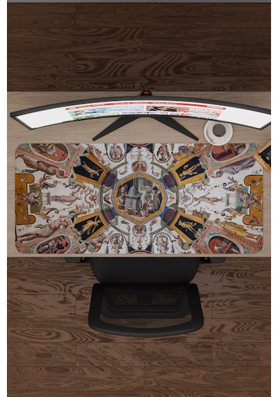 Ortaçağ Sanat Kaymaz Dikişli Kauçuk Oyuncu Mousepad V3 - 90x40 Xxl Gaming Mouse Pad Fare Altlığı