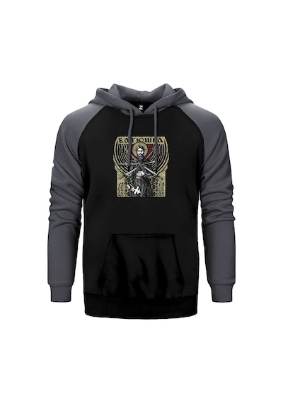 Batushka Raskol Gri Renk Reglan Kol Kapşonlu Sweatshirt Gri
