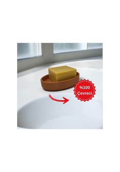 Buççin Online Mağaza 3d Design Çok Amaçlı Dekoratif Sabunluk Pastel Kahverengi Renk Tek Parça Plastik Kahverengi Çok Renkli
