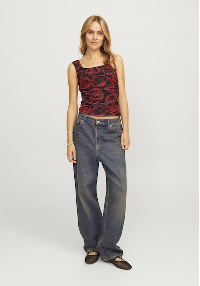 Jack & Jones Kadin Askili Desenli Bluz - Rosa 12261076 Fiery Red