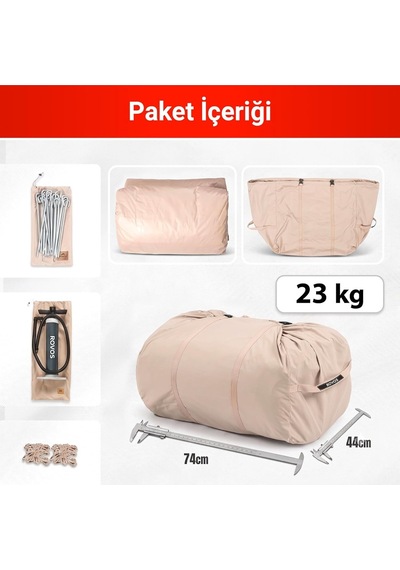 Tr Pikas Rovos 12 Kişilik Xxl Şişme Kamp Çadırı 4 Mevsim Büyük Aile Çadırı Su Geçirmez Oxford Kumaş Diğer