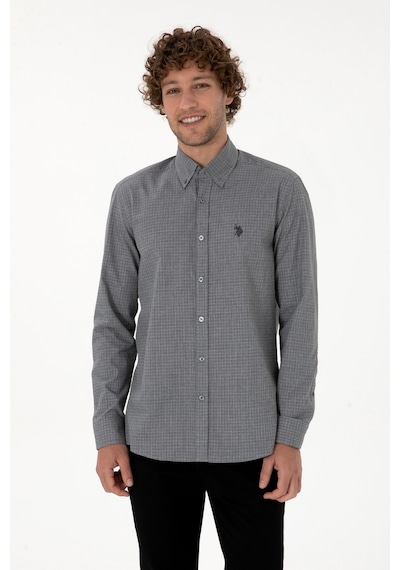 U.s. Polo Assn. Erkek Siyah Gömlek Desenli 50316598-vr046 Siyah