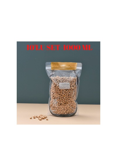 Büyük Boy Altınyaldız Metal Kapaklı Kavanoz Görünümlü Saklama Poşeti 10 Adet 17x27 Cm-1000 Ml
