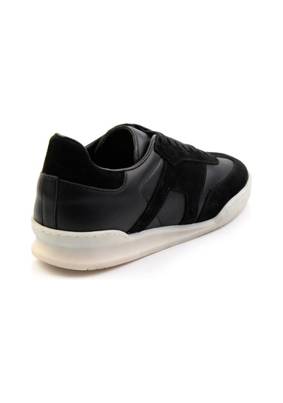 Siyah Hakiki Deri Erkek Sneaker E01442500102 Siyah